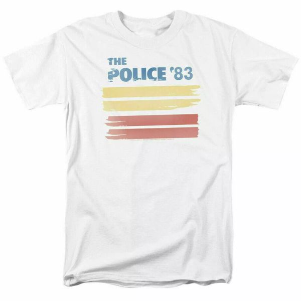 

The Police 83 T Shirt Licensed Rock n Roll Music Band Tee White, White;black