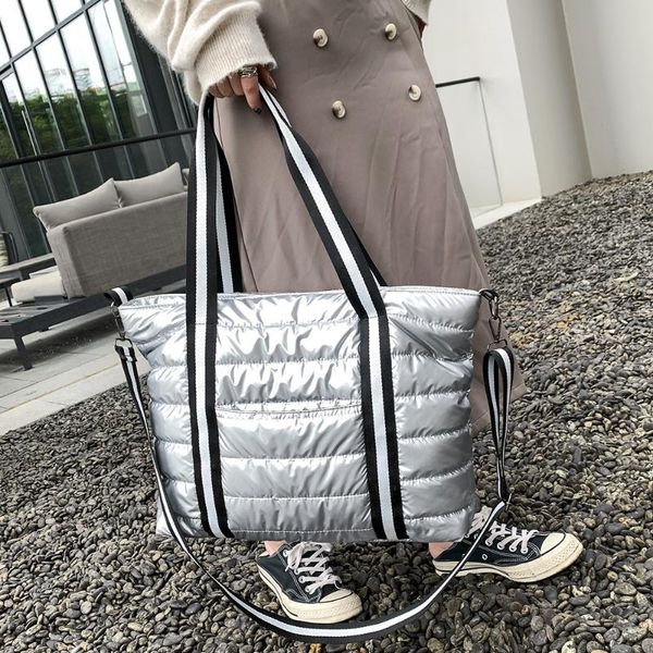 

duffel bags padded woman handbag women's quilted bag winter shoulder for women 2022 fashion travel yoga sport gym crossbody tote