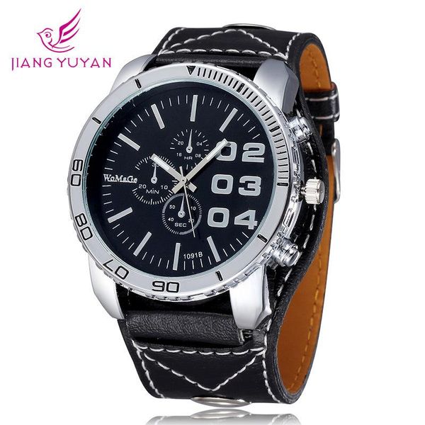 

wristwatches womage sport style watch three small decorative fashion men's relojes deportivos male quartz heren horloge silicone strap, Slivery;brown