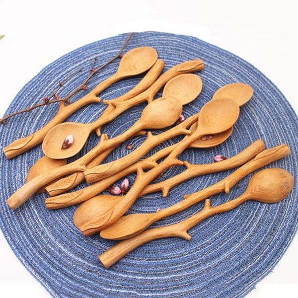

spoons creative japanese style beech branch shape long handle scoop coffee stirring spoon soup tableware