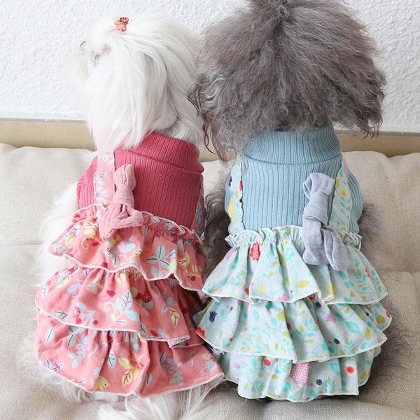 

dog apparel cute leaves pet cat bow party dress tutu skirt summer puppy hoodie shirt vest costume girl clothes for chihuahua