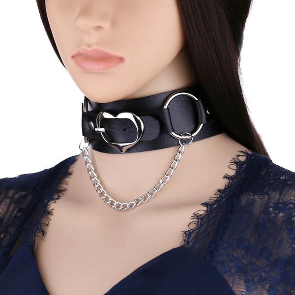 Ketten Leder Halsband Herz Spike Halskette für Frauen Metall Nieten besetzt Kragen Mädchen Party Club Chockers Gothic Zubehör