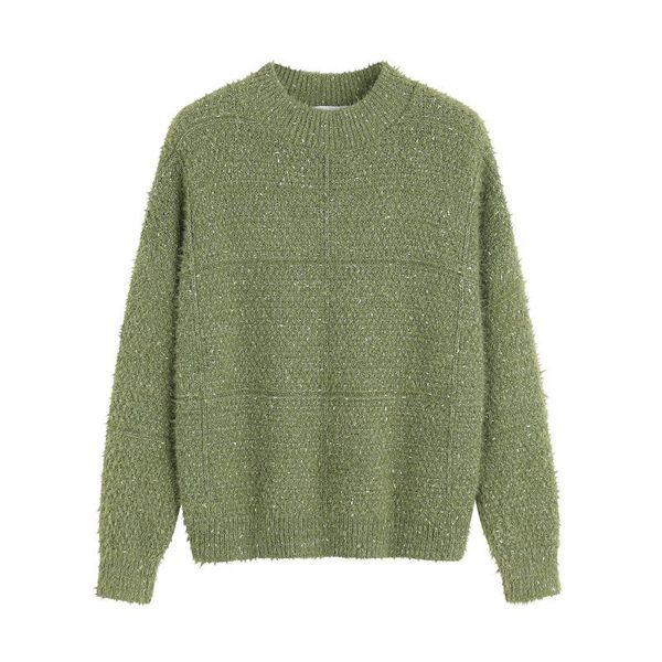 

women's sweaters sweater autumn winter 2021 round neck loose pullover korean velvet long-sleeve knitwear wholesale, White;black