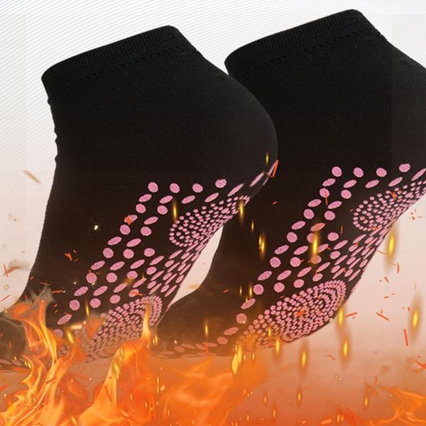 

men's socks self-heating for women men self heated tour skiing running therapy comfortable winter warm massage pression, Black