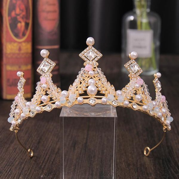 

hair clips & barrettes gold pearl wedding crown bridal accessories tiaras handmade prom gift, Golden;silver