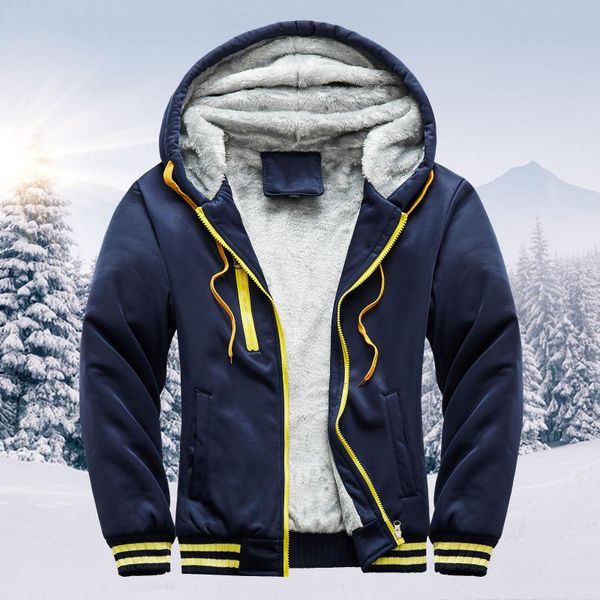 

men's hoodies & sweatshirts winter autumn 2021 hoodie warm villus zipper outwear coat patchwork, Black