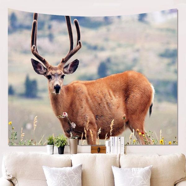 

tapestries 2021 nature hippie mystic forest trees tapestry animal theme deer wall hanging for home bedroom livingroom 90x59 inches