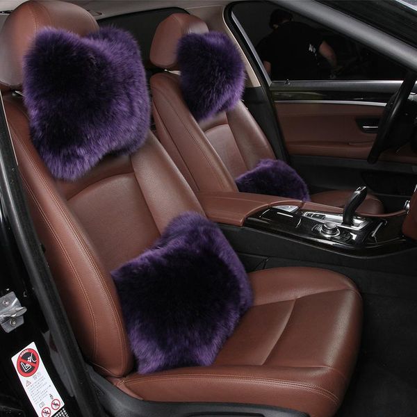 

seat cushions 2021 imported pure wool car waist neck pillow warm interior accessories winter