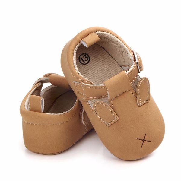 

first walkers spring and autumn cute baby shoes 0-1 soft bottom anti-skid toddler animal prints leather buckle solid