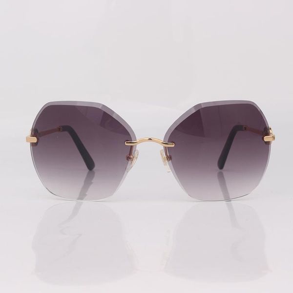 

rimless butterfly women sunglasses grey shaded, White;black