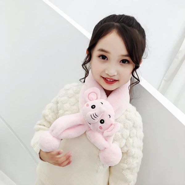 

scarves children's scarf winter boy and girl korean cute thick warm double ball three-dimensional neck cover, Blue;gray