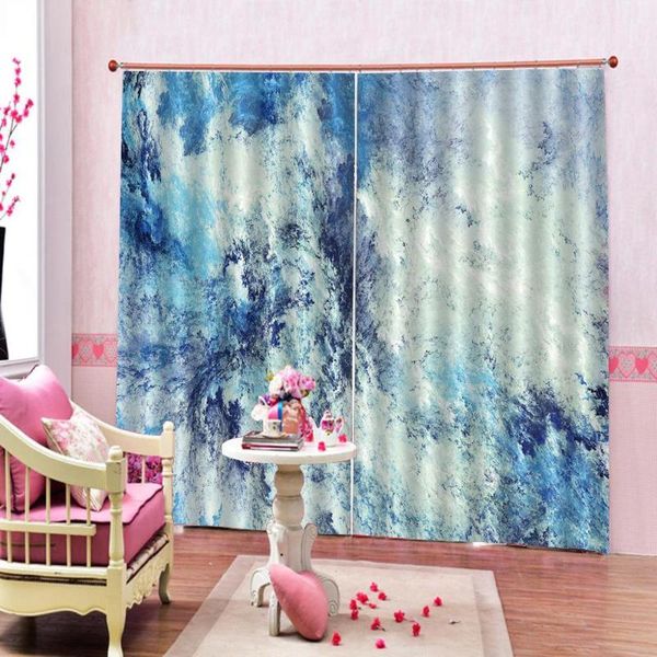 

curtain & drapes custom 3d blue storm sea wave ocean rough stormy water abstract blackout curtains for living room