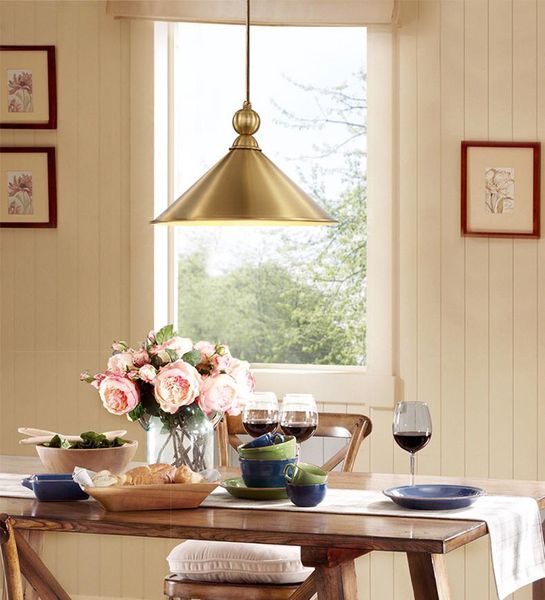 

pendant lamps simple copper chandelier brass oxidation resistance easy cleaning and durability for dining room/bedroom/kitchen