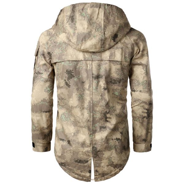 

men's jackets 2021 winter men camouflage men's jacket mid-length with military hood casual pocket plus size 5xl, Black;brown