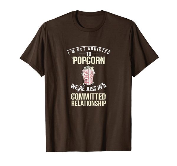 

cool funny addicted popcorn committed relationship t-shirt, White;black