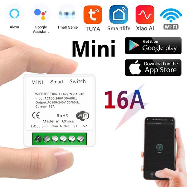 

smart home control 16a tuya wifi+bluetooth dual-mode switch module timing function life app works with alexa/google assistant