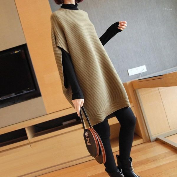 

women's sweaters sweater woman 2021 spring autumn korean o-neck knit long brief vest pullover sleeveless sweat oversize femme 5571, White;black