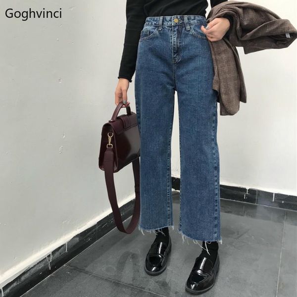 

women's jeans women korean loose full length high waist large size womens casual comfortable all-match student ladies trousers girls, Blue