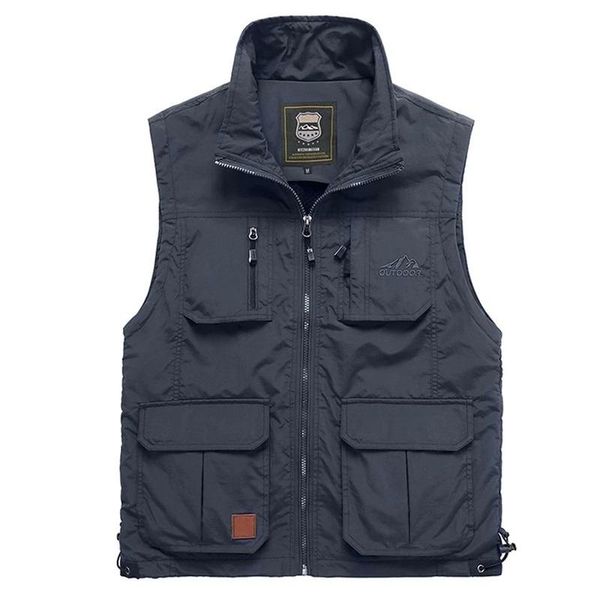

men's vests summer spring mesh thin multi pocket vest for male largesize casual sleeveless jacket with many pockets reporter waistcoat, Black;white