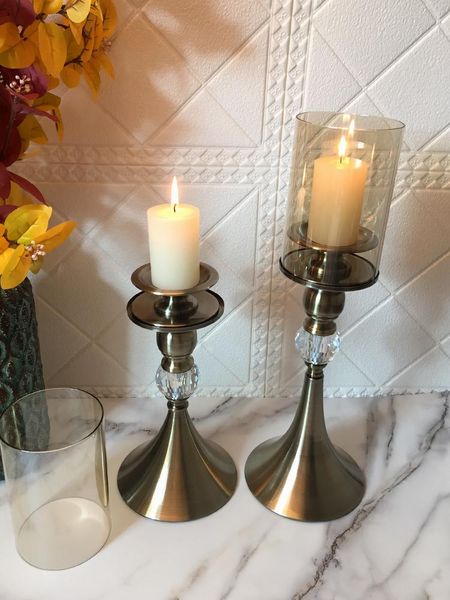 

candle holders crytals goblet glass lot living room table centerpiece candlestick holder portavelas wedding decorations bi50ch
