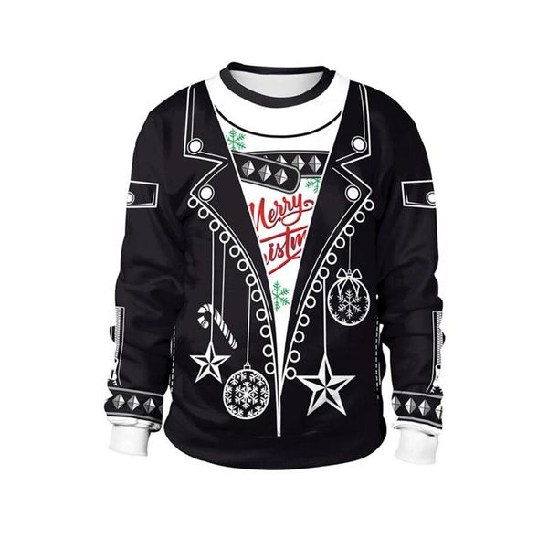

men's sweaters men women reindeer snowflakes ugly christmas sweater 3d funny printed autumn winter jumper couple xmas sweatshirt, White;black