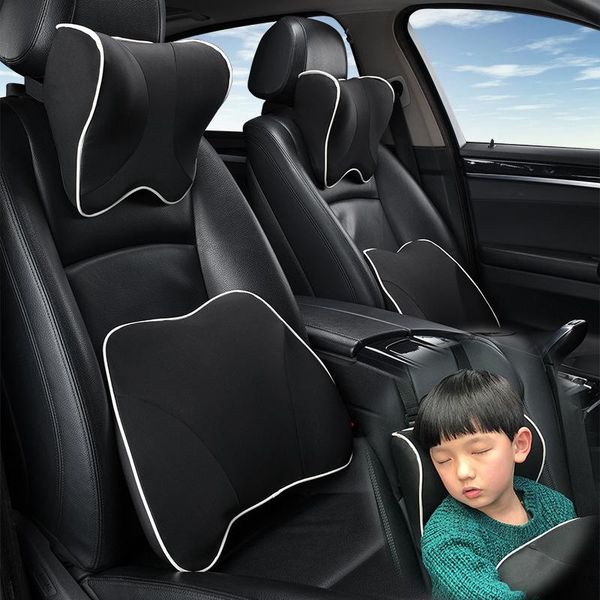

seat cushions 2 pcs car cushion lumbar support back pillow neck memory foam massage auto headrest