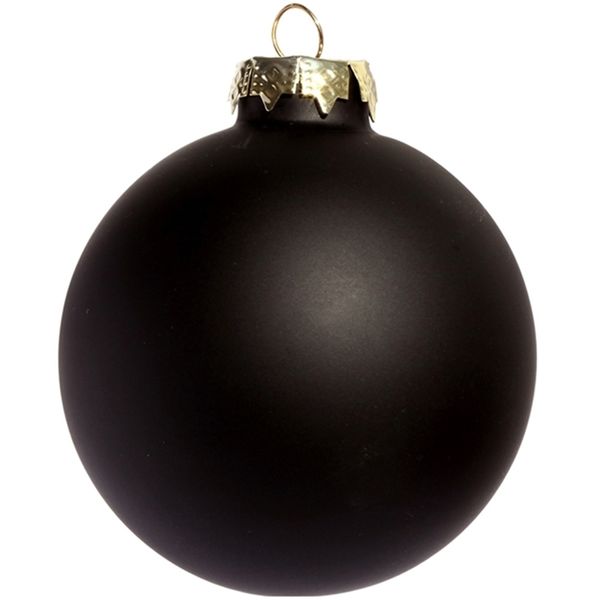 Promoção - 5 pcs / pak, casa festa de evento Natal Natal decoração ornamento 80mm pintado de vidro preto bugeble bola foste 211019