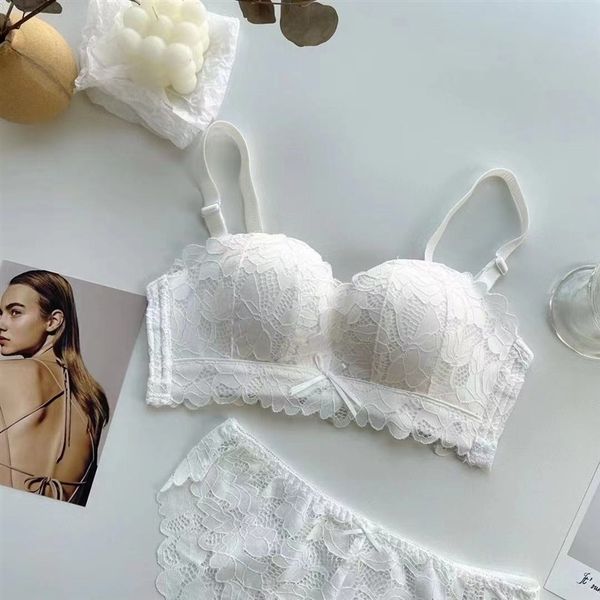 

2jng small breasts show big gathering lace no steel ring women's adjustable women's underwear retractable underwear lace bra bra c, Red;black