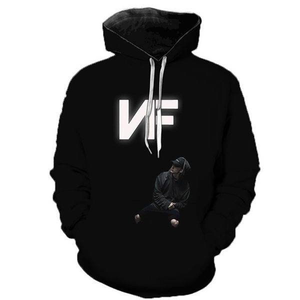 

men's sweater 3d digital print nf hoodie autumn winter loose sweatshirt, Black