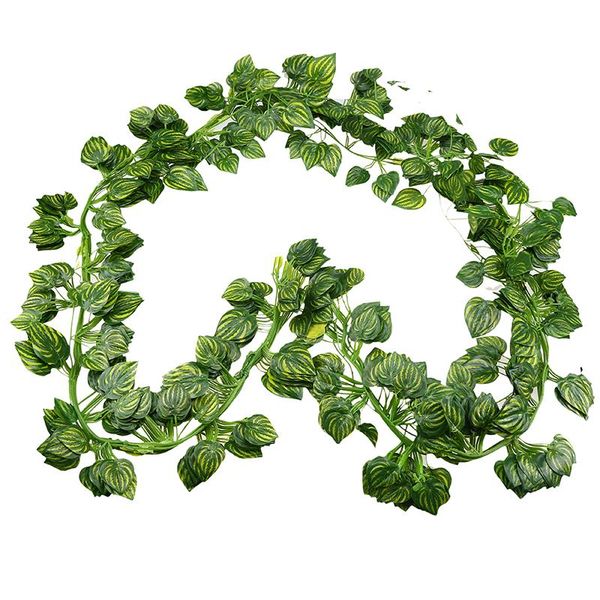 

decorative flowers & wreaths green silk artificial hanging ivy leaf plants 4pcs vine garland fake foliage leaves home bathroom garden party