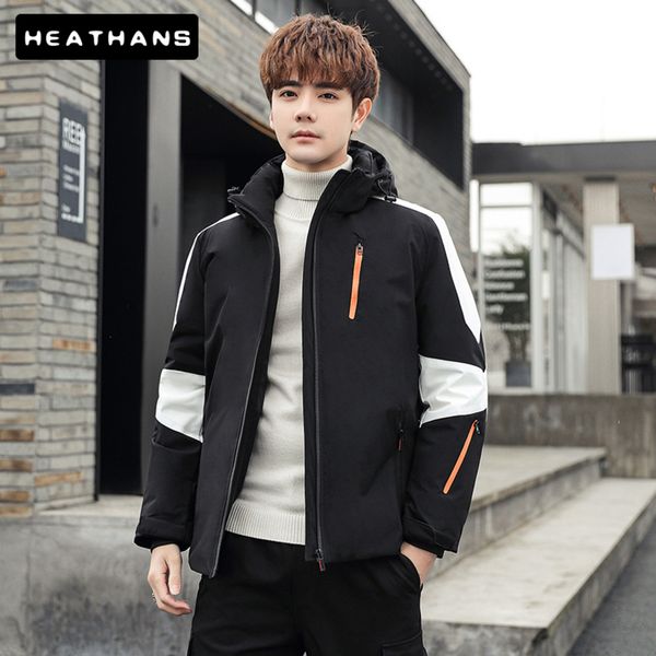 

men's duck feather et, outdoor ski suit, thick, warm, fashionable, breathable, winter, 20 degre, Black