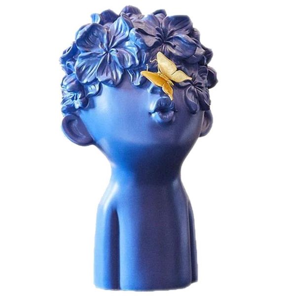 

garden decorations resin statue bust boy and butterfly indoor vivid appearance portable wine cabinet decoration