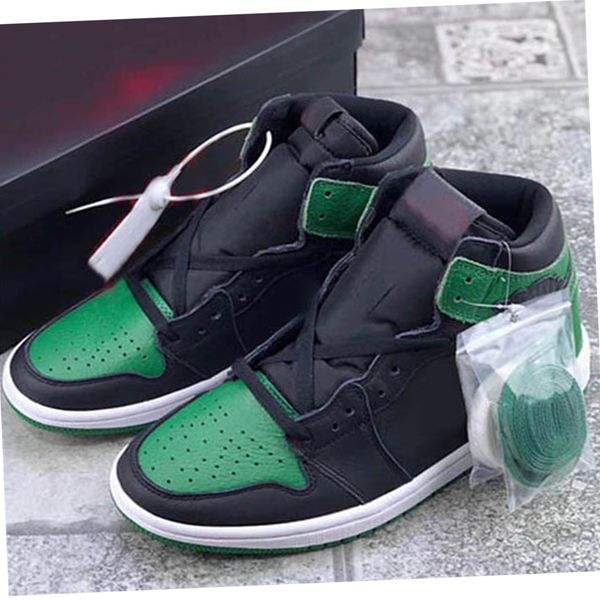 

basketball shoes climbing 1 high og pine green 1s black outdoors sneakers 555088-030 us5.5-12