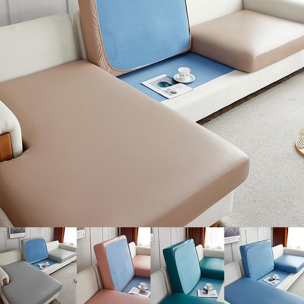 

cushion/decorative pillow 2022 pu funiture protector waterproof elastic plain solid sofa cover corner seat slipcover stretch couch four seas