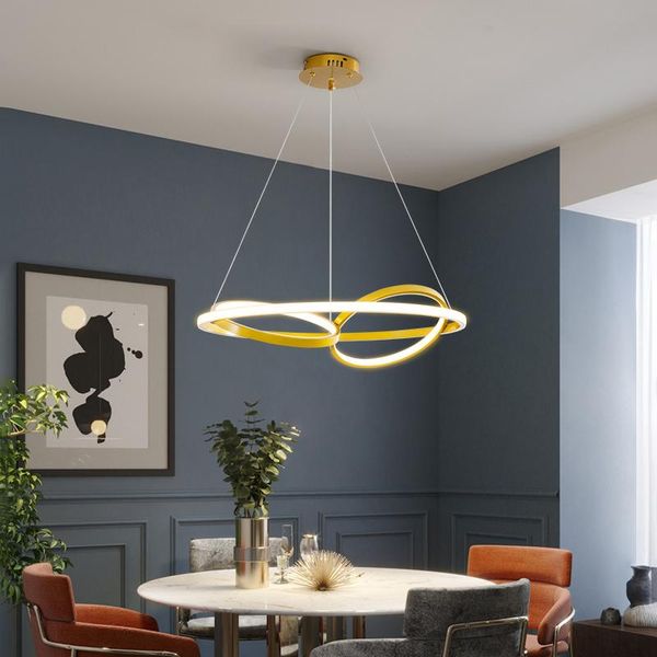 

pendant lamps nordic round bar chandelier simple modern creative personality restaurant lamp dining room circle light luxury