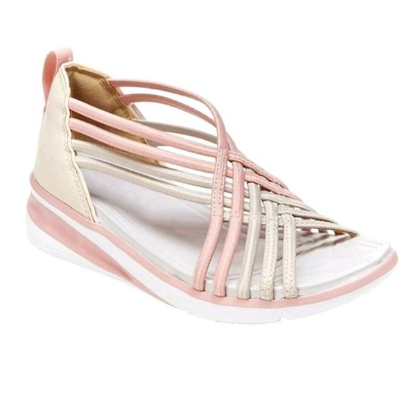 

sandals ladies fish mouth low-cross women breathable solid color roman slippers summer shoes zapatos mujer verano 2021, Black