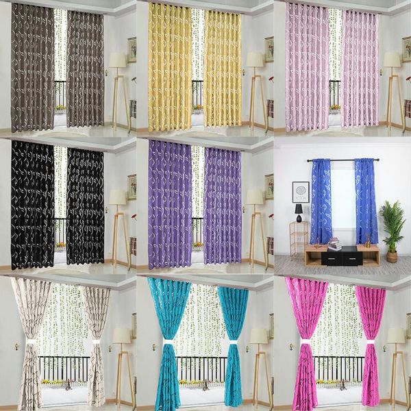 

curtain & drapes 1 pcs vines leaves tulle door window drape panel sheer scarf valances modern bedroom living kitchen room
