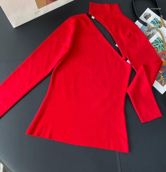 

women's sweaters 11.27 knitted sweater women hollow out spliced removable slim elastic pullovers autumn winter fashion 1, White;black