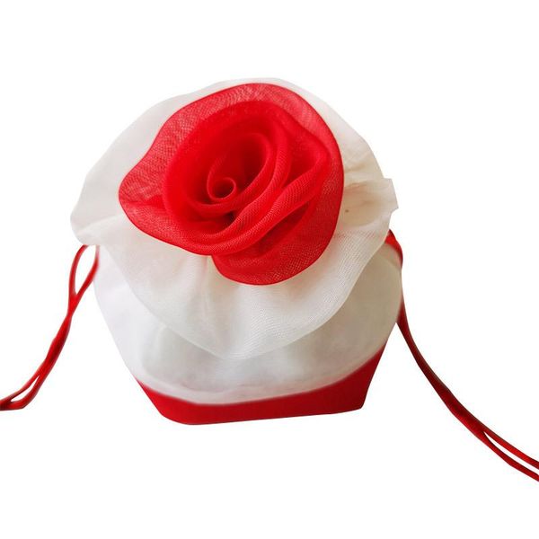 

gift wrap chinese wedding packing pocket for perfume candy chocolate storage cloth bag with string flower shape