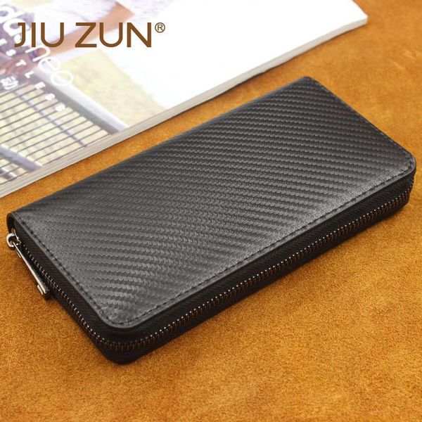 

japan's large-capacity straw mat pattern men's wallet widened carbon fiber handbag carteira masculina portafoglio uomo 2021 wallet, Red;black