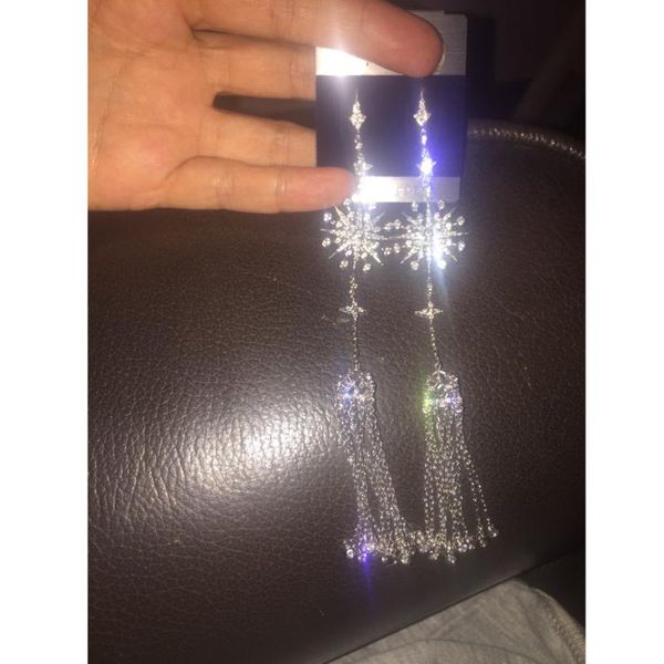 

dangle & chandelier missvikki luxury bohemia full cubic zircon long chains pendant earrings bridal wedding lover girlfriend valentine's, Silver