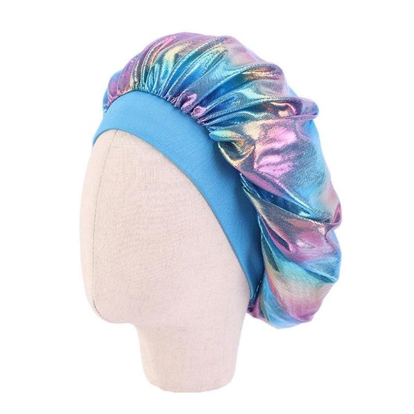 

fashion hair bonnet satin silky big kids children sleep cap headwrap hat drop caps & hats, Yellow