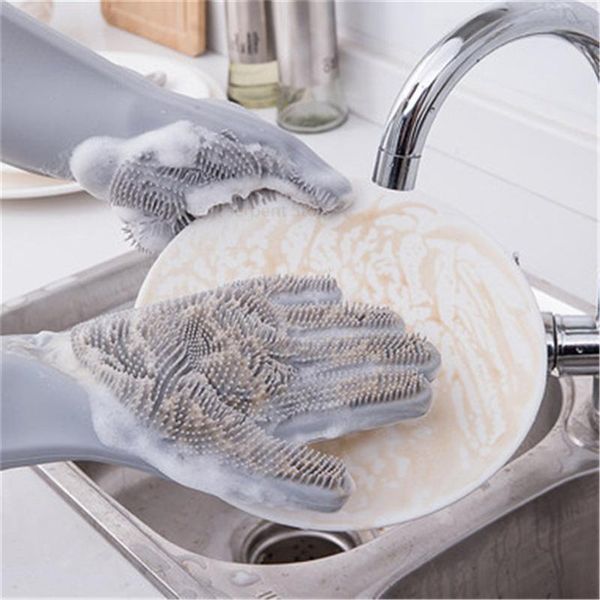

disposable gloves silicone dishwashing washing sponge scrub rubber for kitchen garden cleaning tools