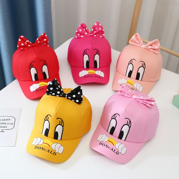 

children's hat new spring autumn boys and girls baby cute big eye children's baseball cap, Yellow