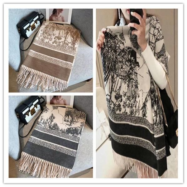 

2021 scarfs for women for man woman shawl warm anti cold stylish design scarves length 180cm 5 color optional, Blue;gray