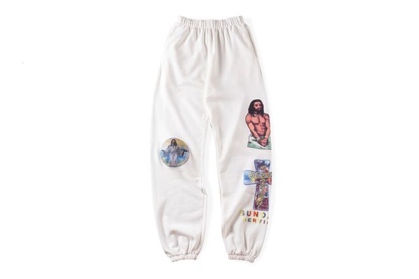 

21ss kanye west sweatpants 1:1 of quality streetwear hip corridors jesus is king pants, Black