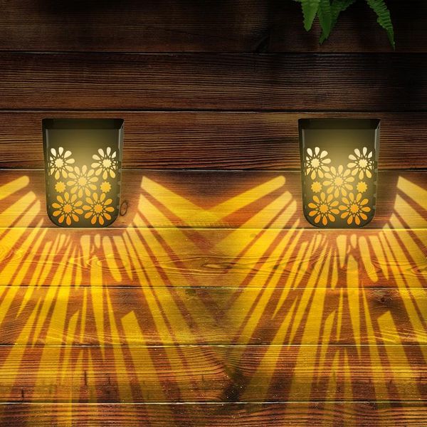 

4pcs solar fence wall lights led garden decorative lighting waterproof automatic patio lamps outdoor flowers decor light