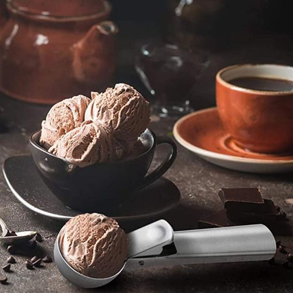 

spoons stainless steel spoon kitchen ice cream mashed potatoes watermelon jelly yogurt cookies spring handle scoop accessories