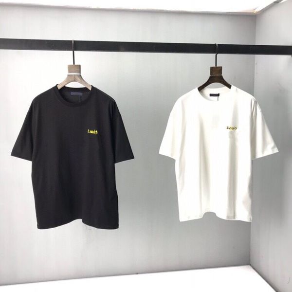 

2022ss spring/summer new fashion cotton t-shirt women's men's sports casual letters short sleeves color: black and white size: s-m, Black;brown