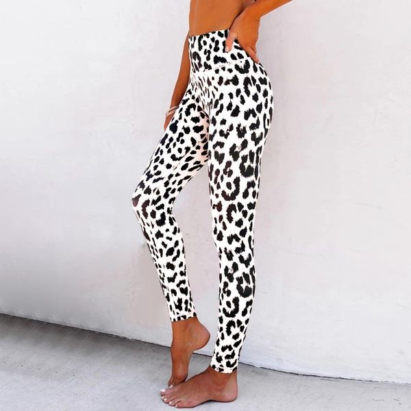 

womens yoga pants casual leopard print stretch gym sports leggings pencil trousers for jogging running workout fitness outfit
